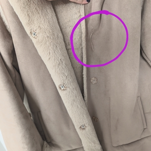 Penningtons Winter Jacket Coat with Faux Suede Faux Fur Hood size 1XL - Picture 5 of 6